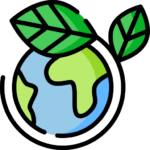 Icon of planet Earth representing environmental consciousness and sustainability.